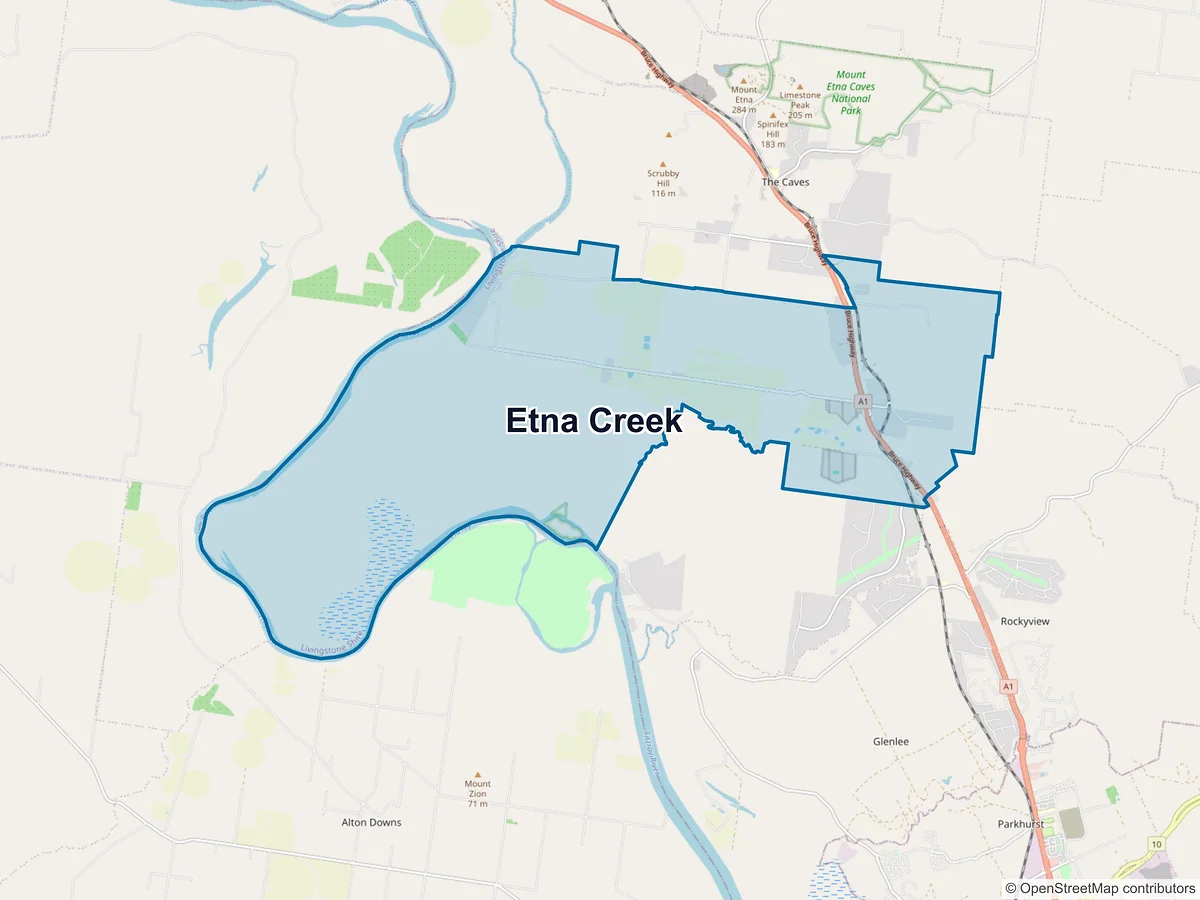 Map of Etna Creek, QLD, Australia