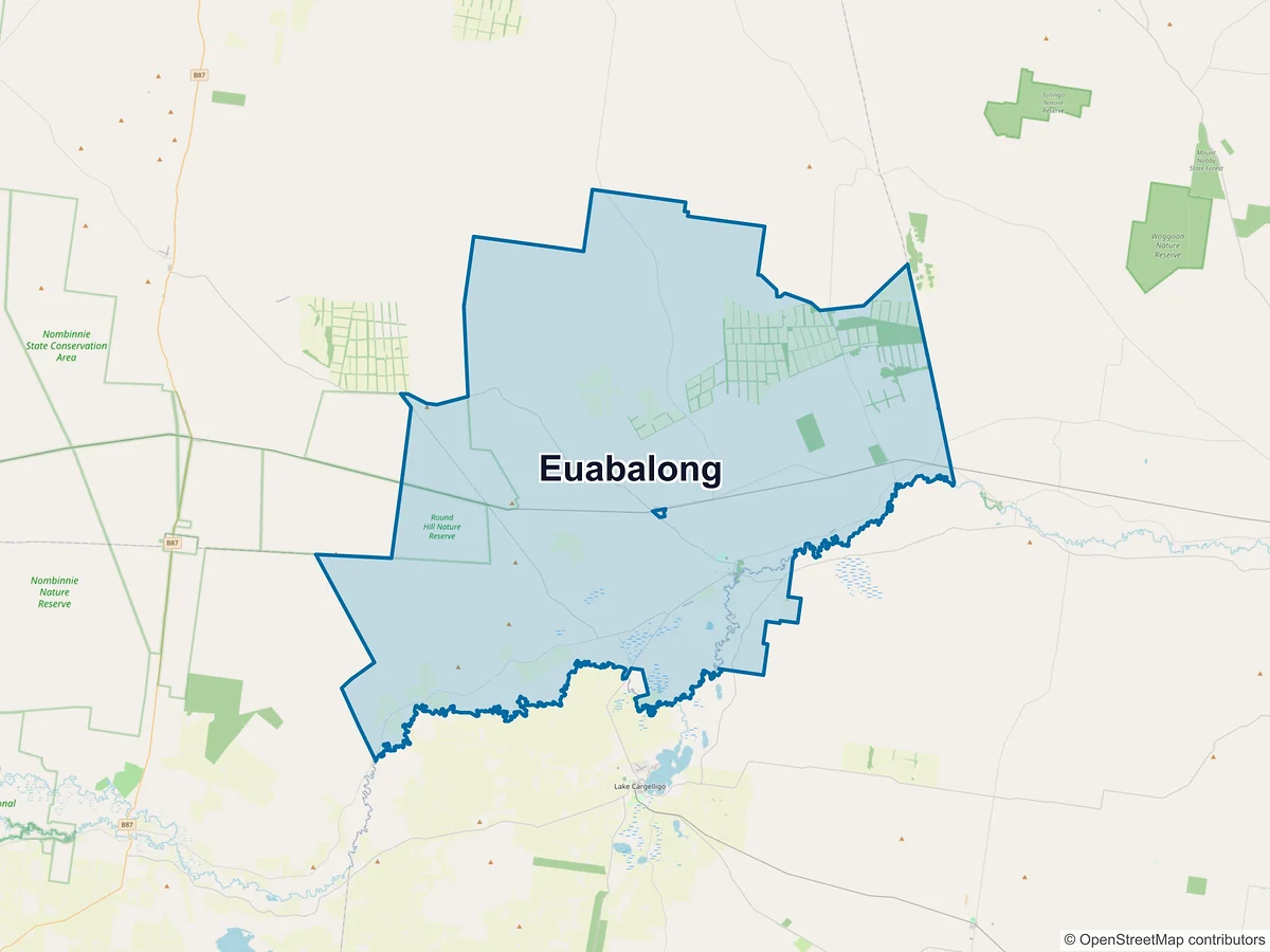 Map of Euabalong, NSW, Australia