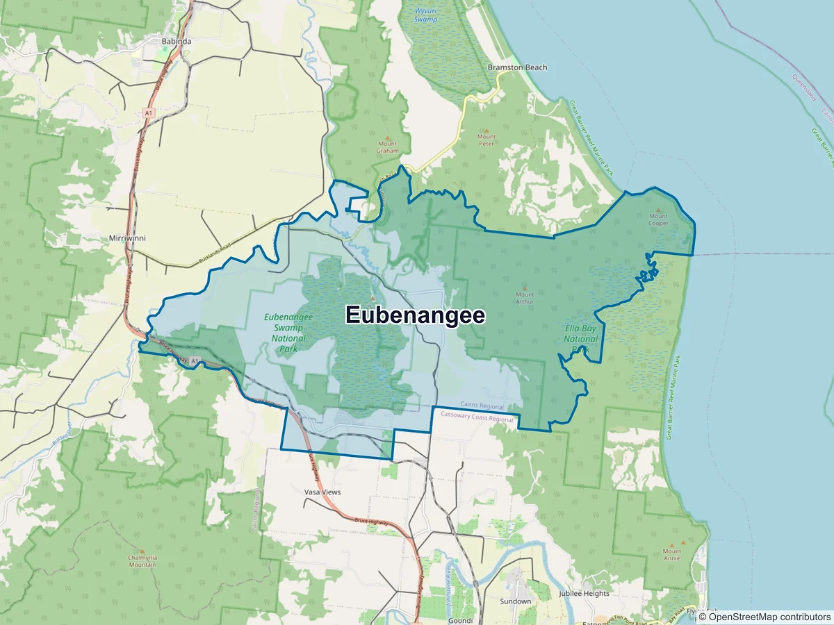 Map of Eubenangee, QLD, Australia