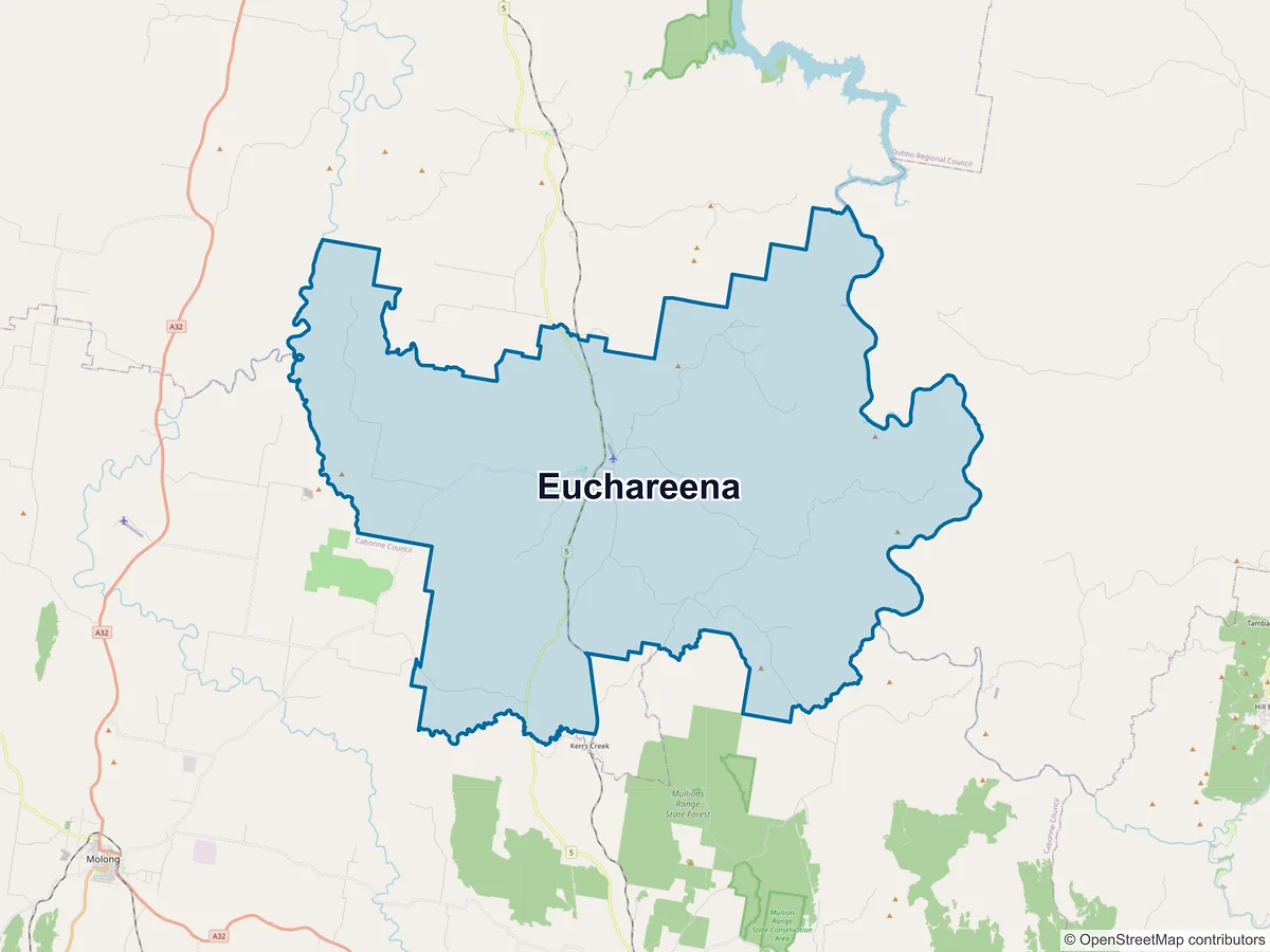Map of Euchareena, NSW, Australia