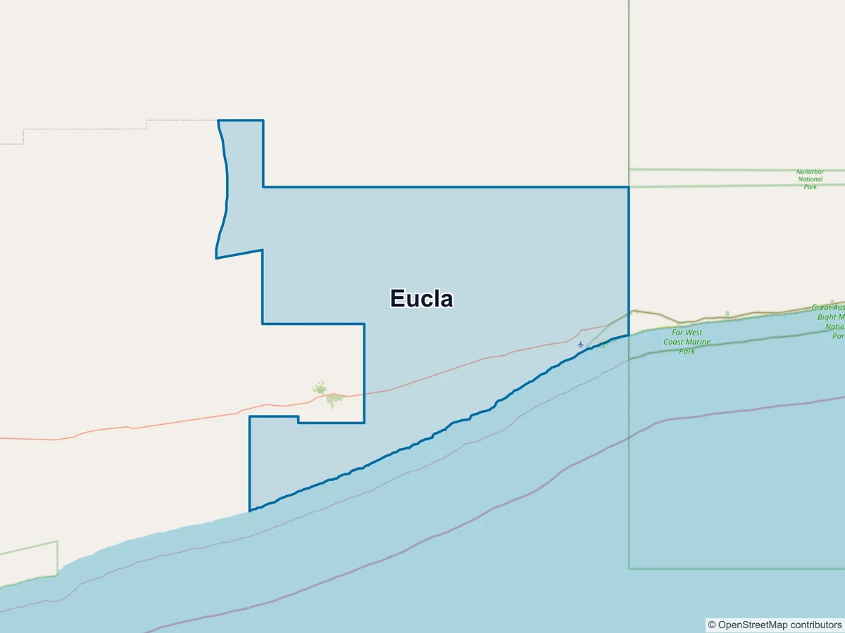 Map of Eucla, WA, Australia