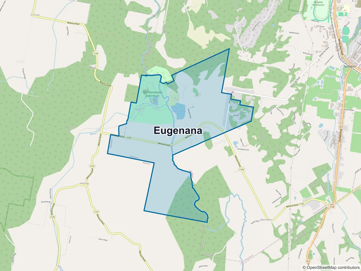 Map of Eugenana, TAS, Australia