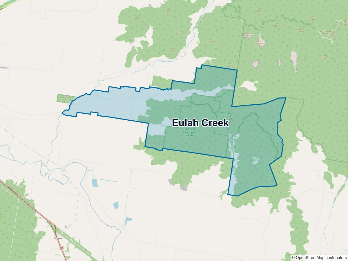 Map of Eulah Creek, NSW, Australia