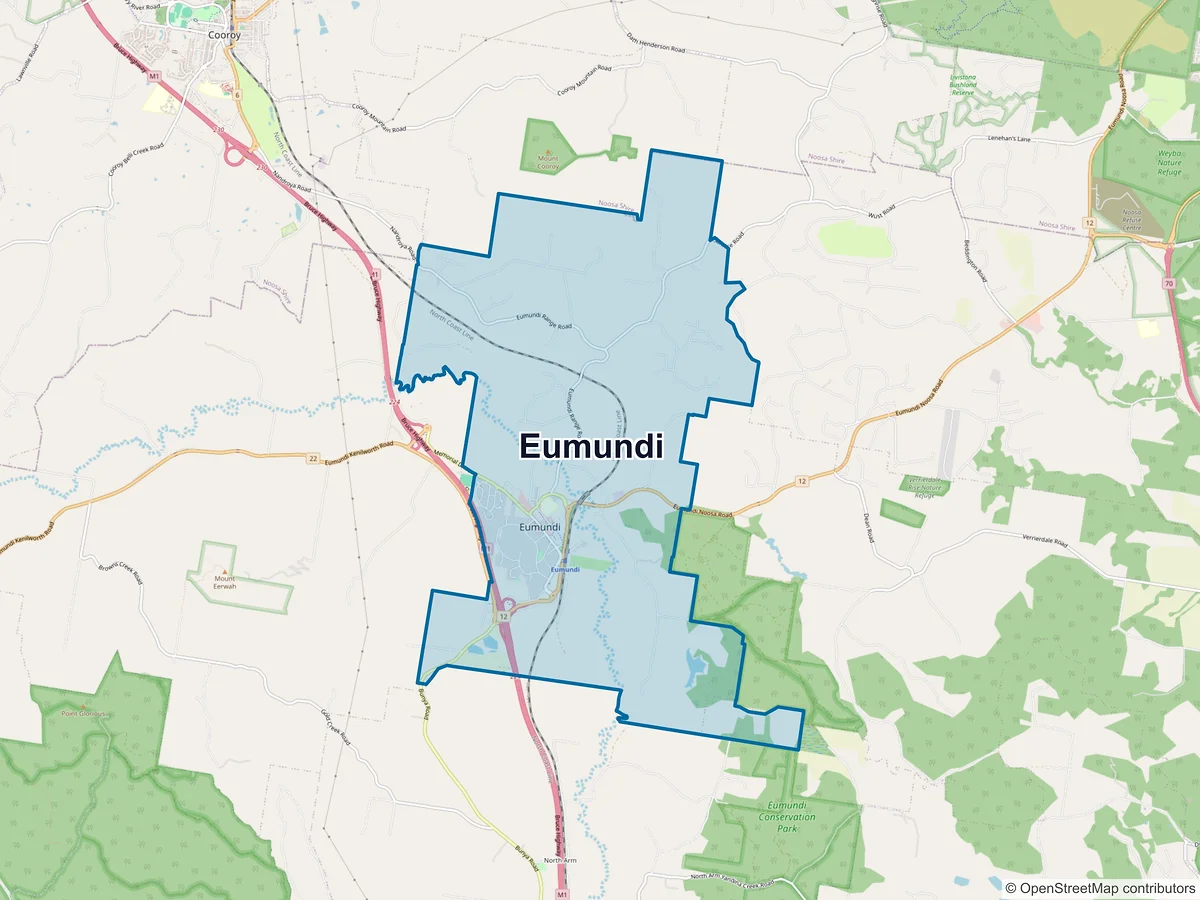 Map of Eumundi, QLD, Australia