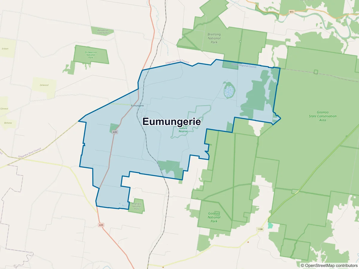 Map of Eumungerie, NSW, Australia