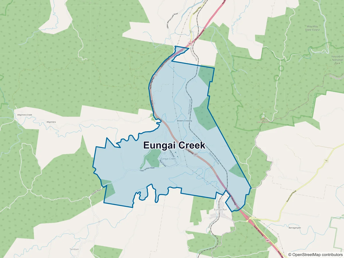 Map of Eungai Creek, NSW, Australia