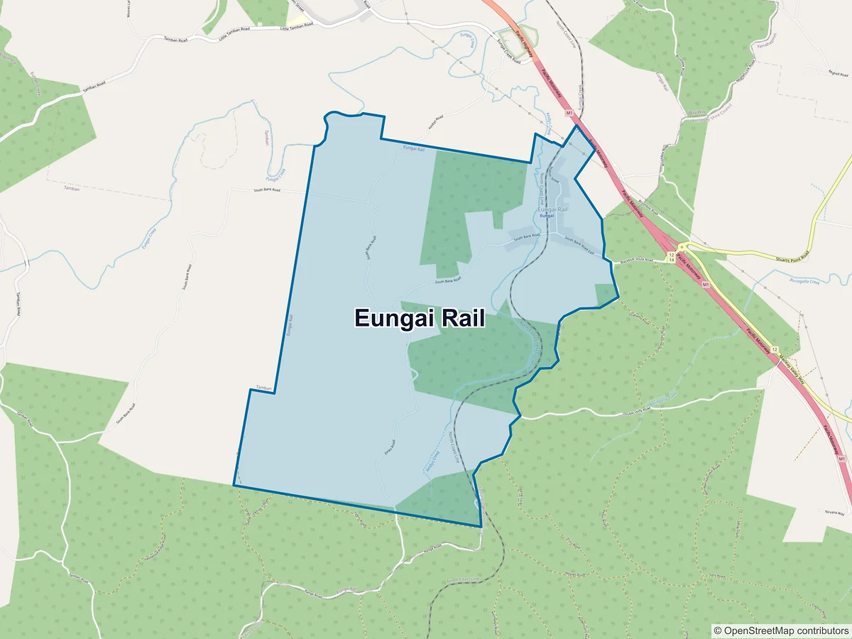 Map of Eungai Rail, NSW, Australia