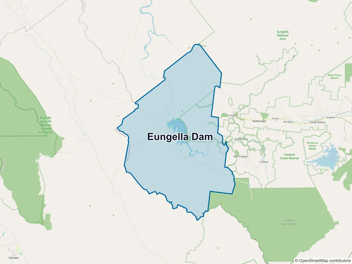 Map of Eungella Dam, QLD, Australia