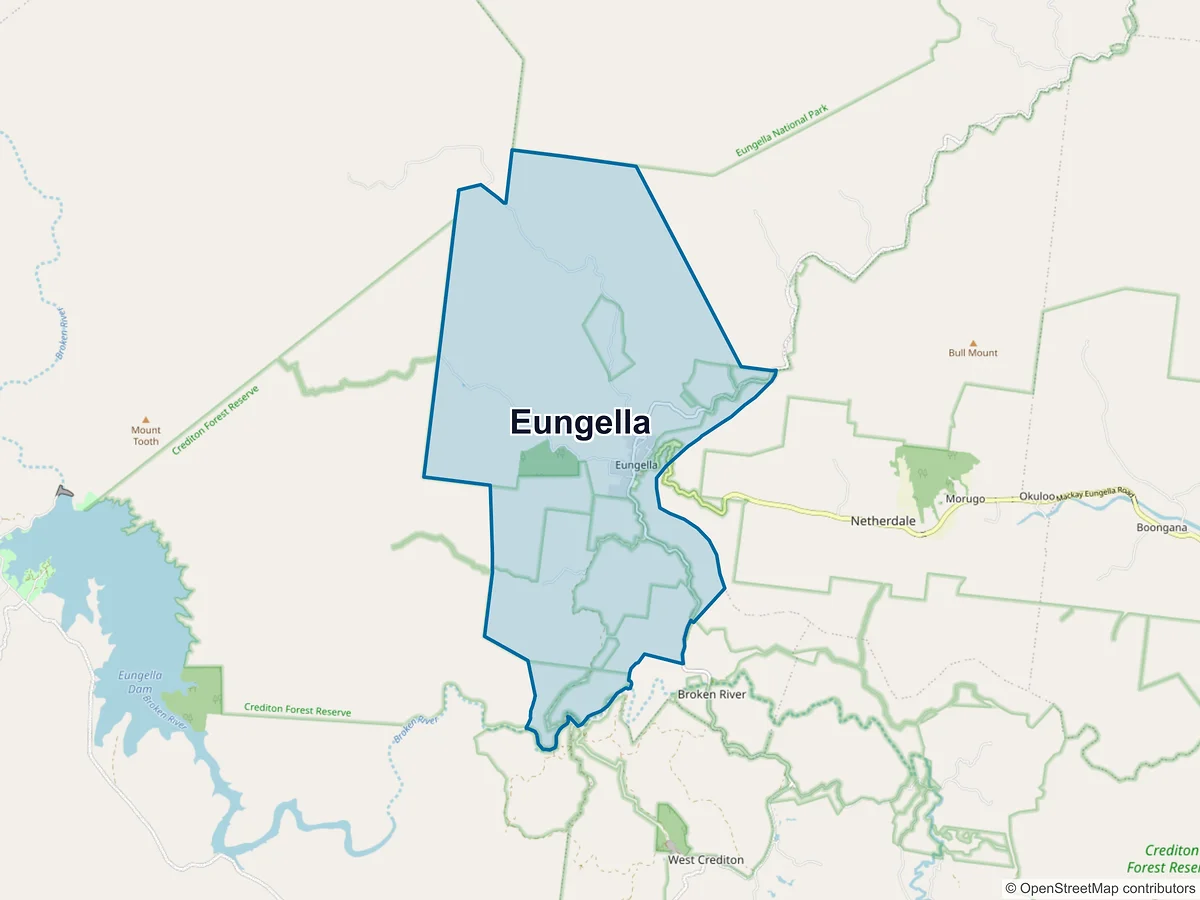 Map of Eungella, QLD, Australia