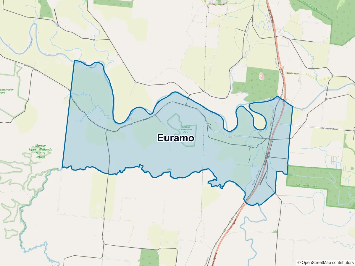 Map of Euramo, QLD, Australia