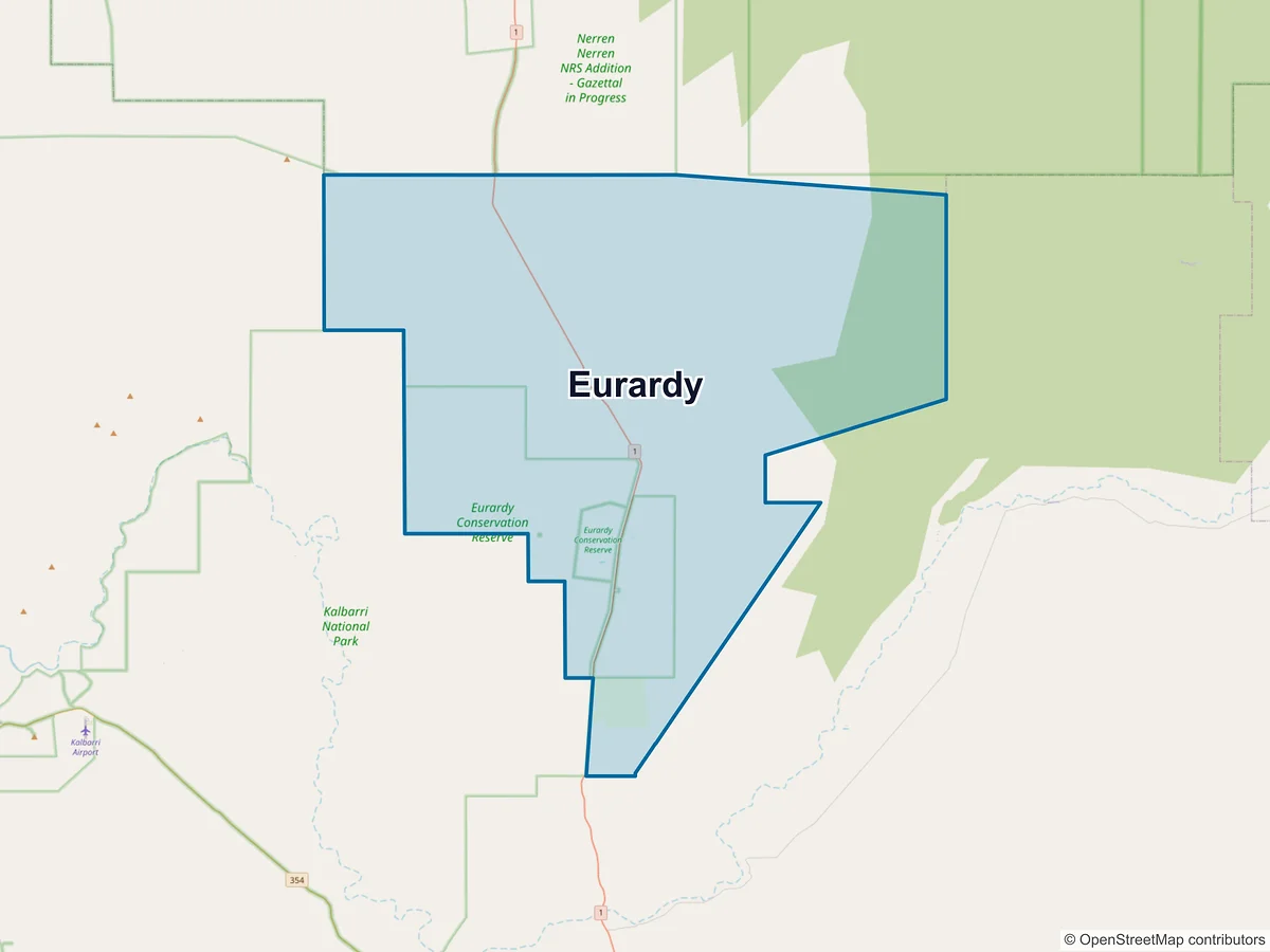 Map of Eurardy, WA, Australia