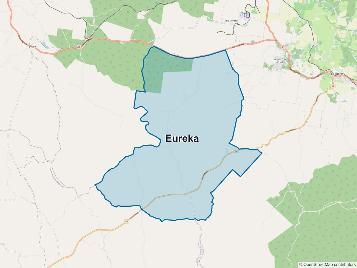 Map of Eureka, QLD, Australia