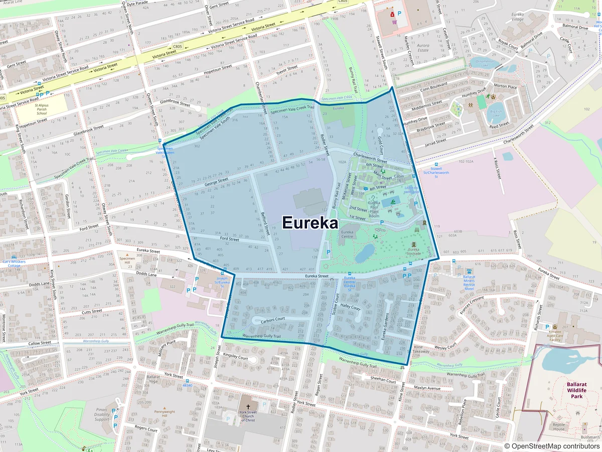 Map of Eureka, VIC, Australia