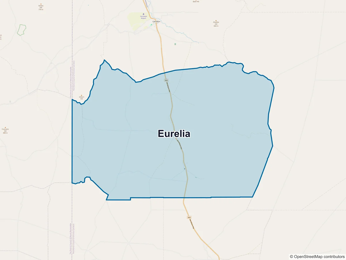 Map of Eurelia, SA, Australia
