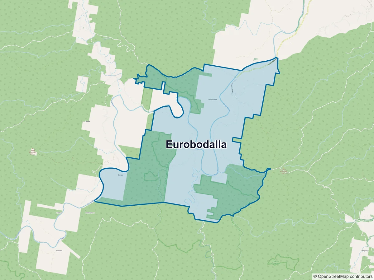 Map of Eurobodalla, NSW, Australia