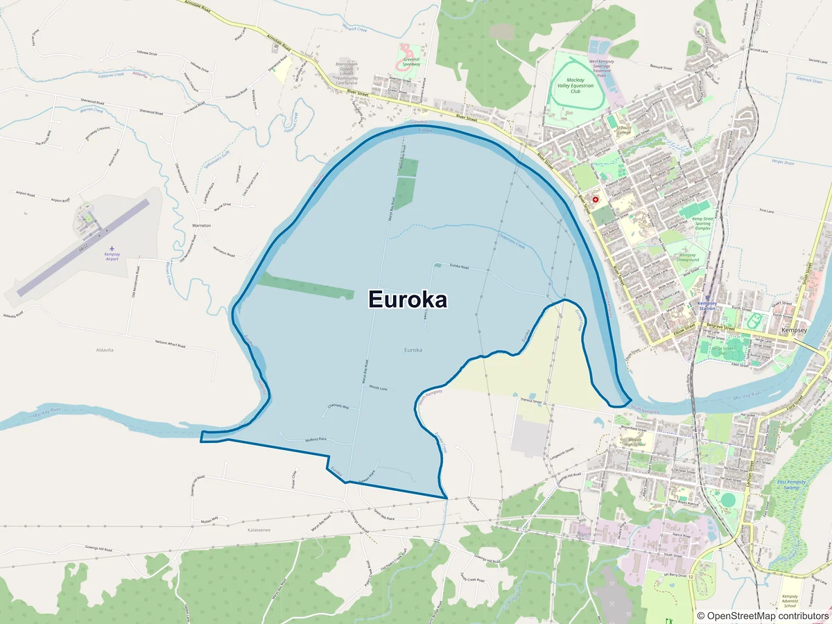 Map of Euroka, NSW, Australia