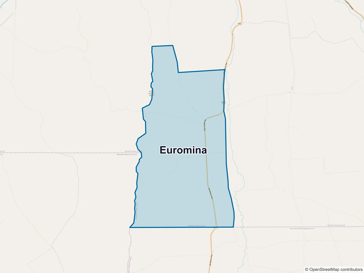 Map of Euromina, SA, Australia