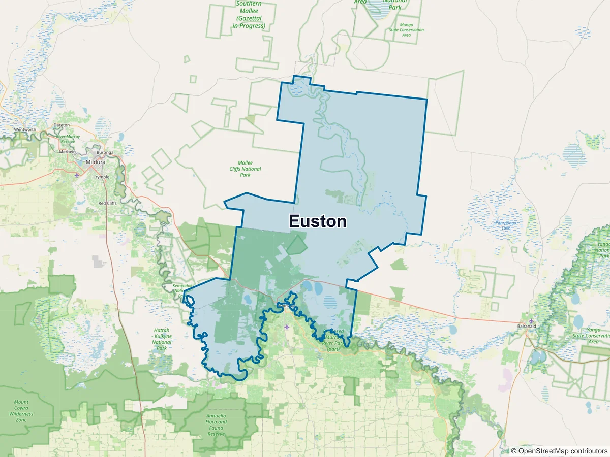 Map of Euston, NSW, Australia