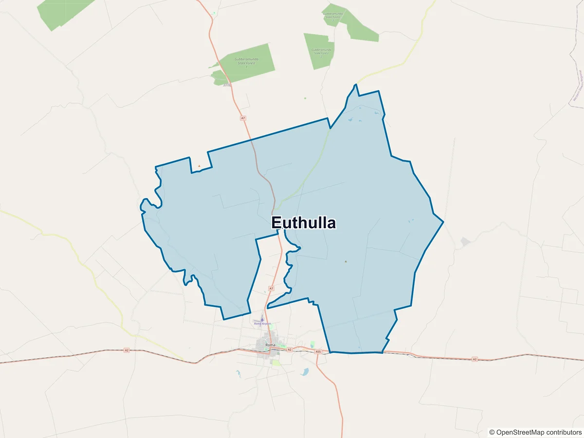 Map of Euthulla, QLD, Australia