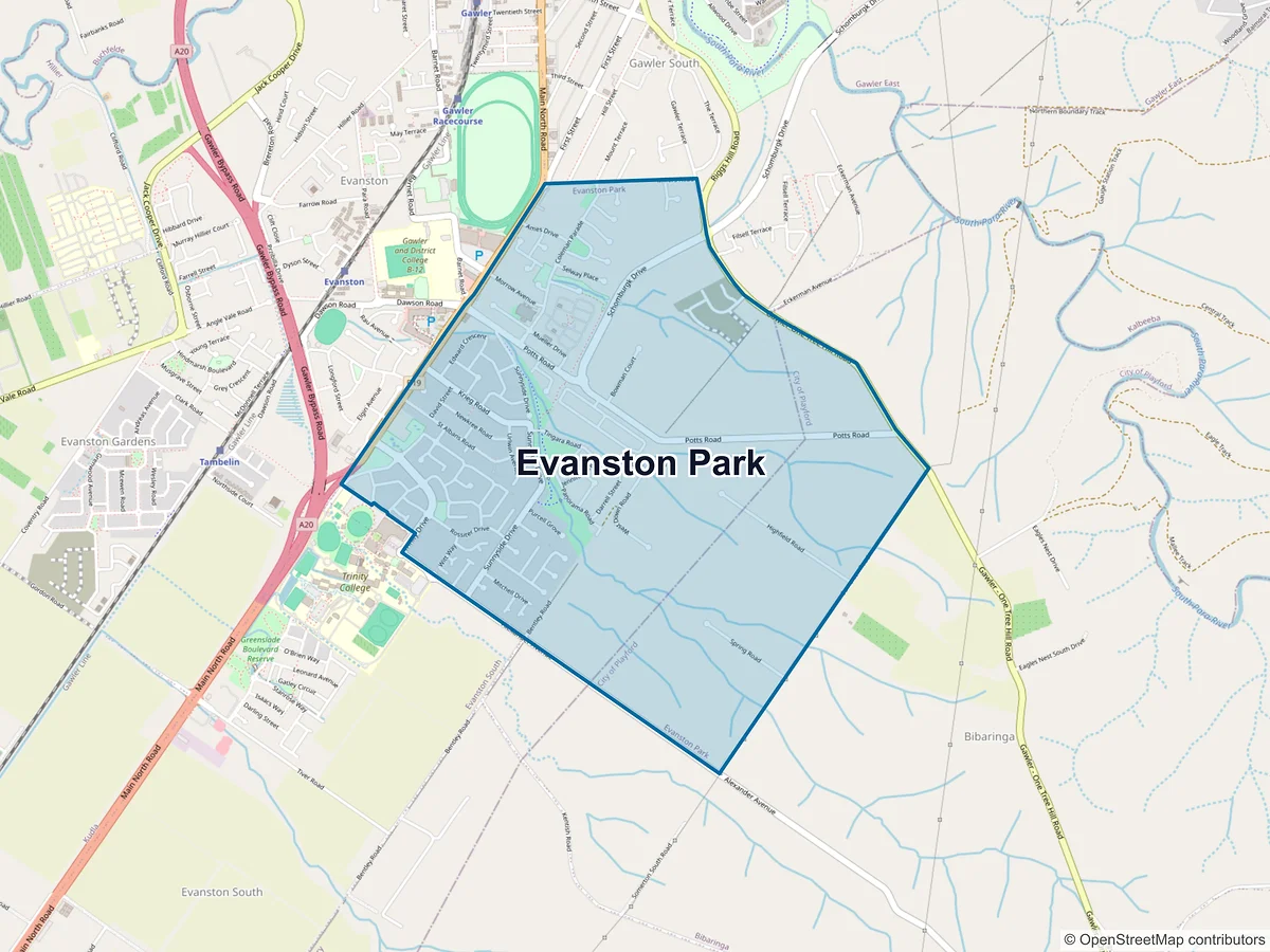 Map of Evanston Park, SA, Australia