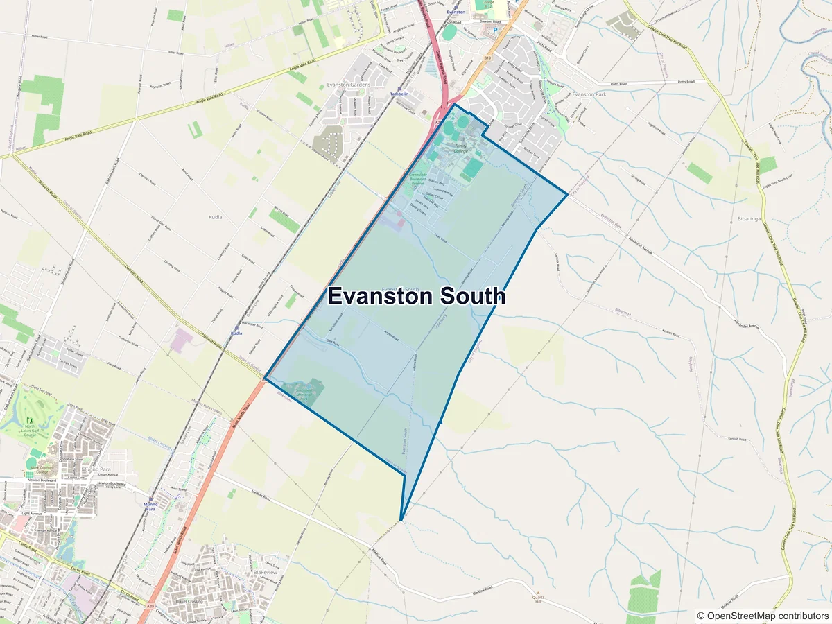 Map of Evanston South, SA, Australia