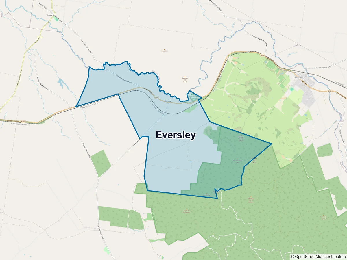 Map of Eversley, VIC, Australia