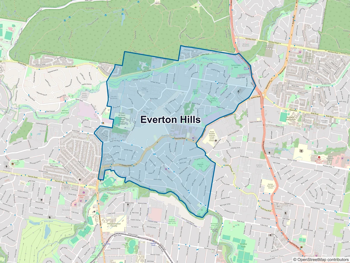 Map of Everton Hills, QLD, Australia