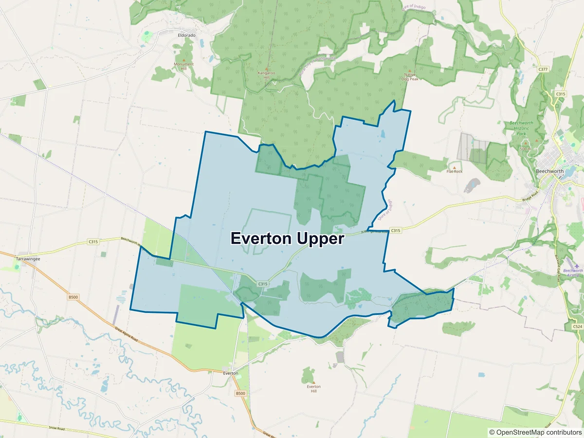 Map of Everton Upper, VIC, Australia
