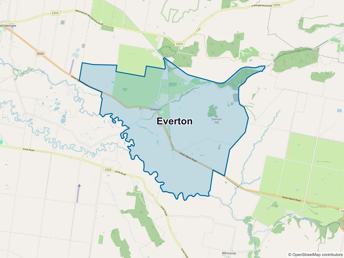 Map of Everton, VIC, Australia