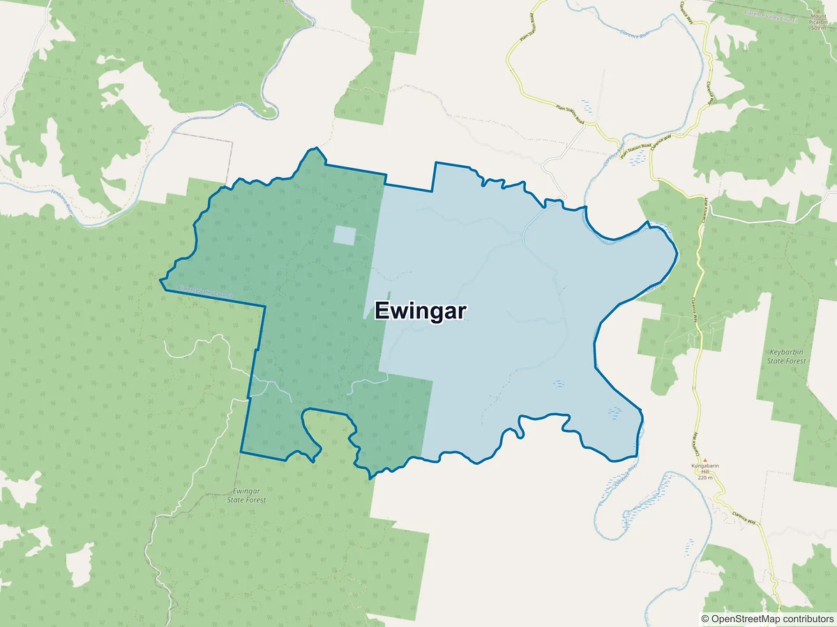 Map of Ewingar, NSW, Australia