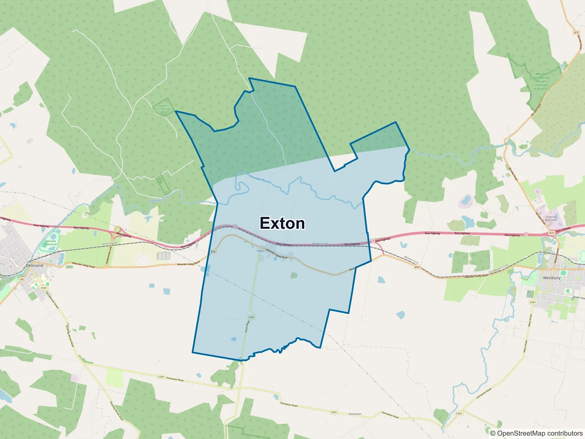 Map of Exton, TAS, Australia