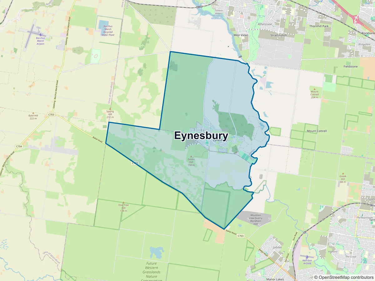 Map of Eynesbury, VIC, Australia