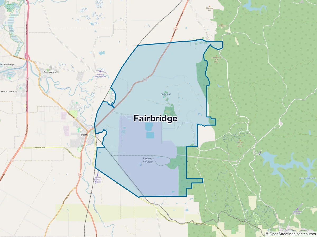 Map of Fairbridge, WA, Australia