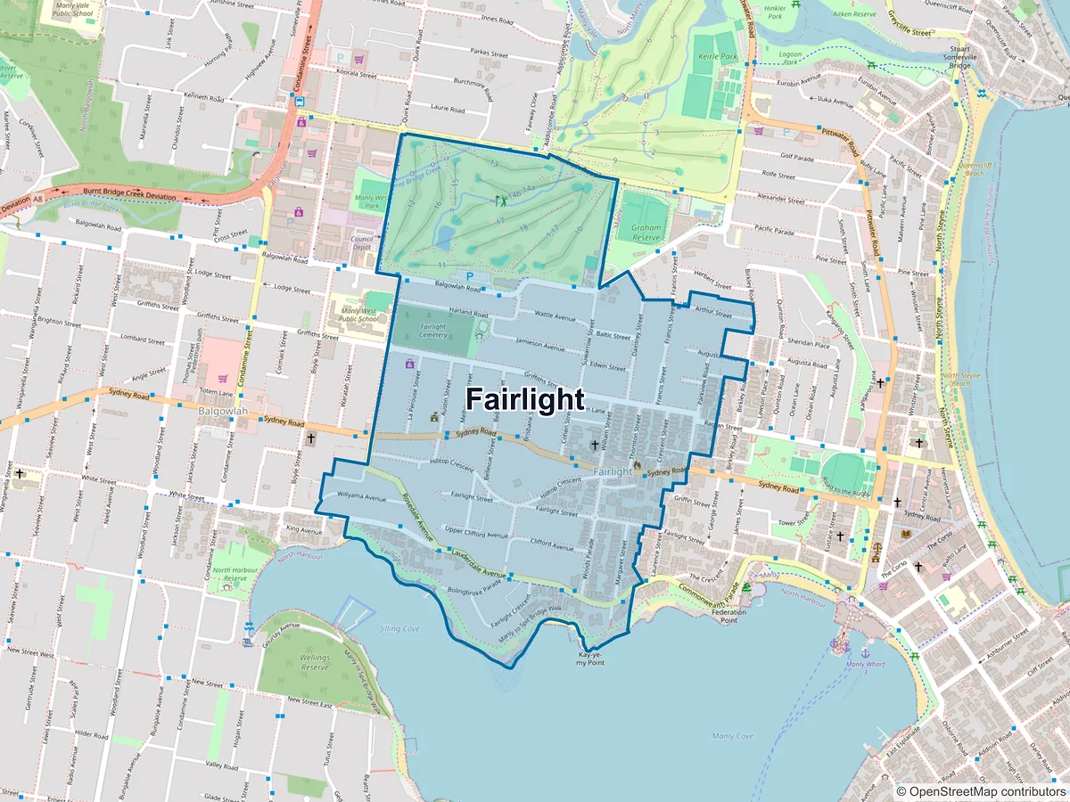 Map of Fairlight, NSW, Australia