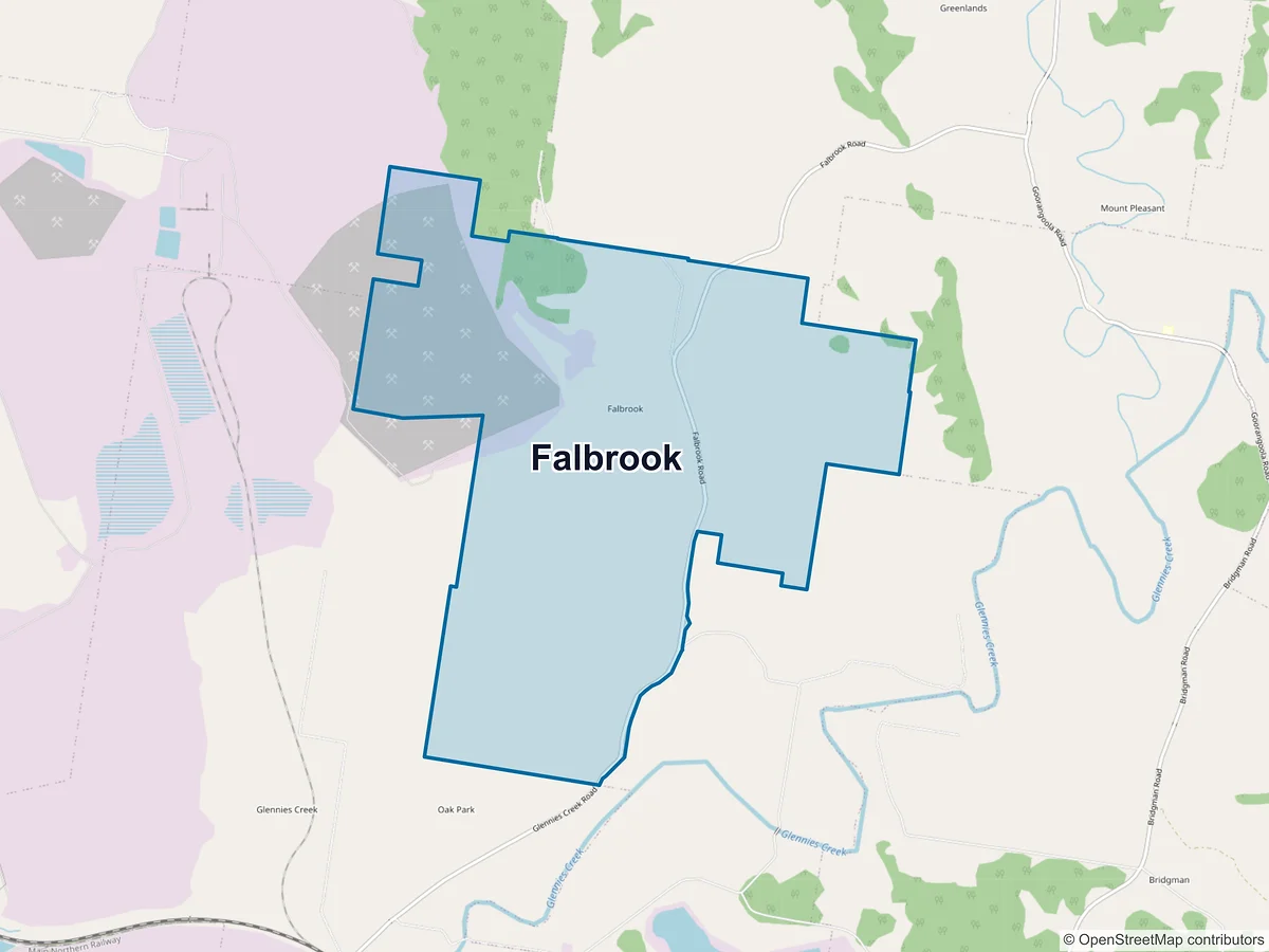 Map of Falbrook, NSW, Australia