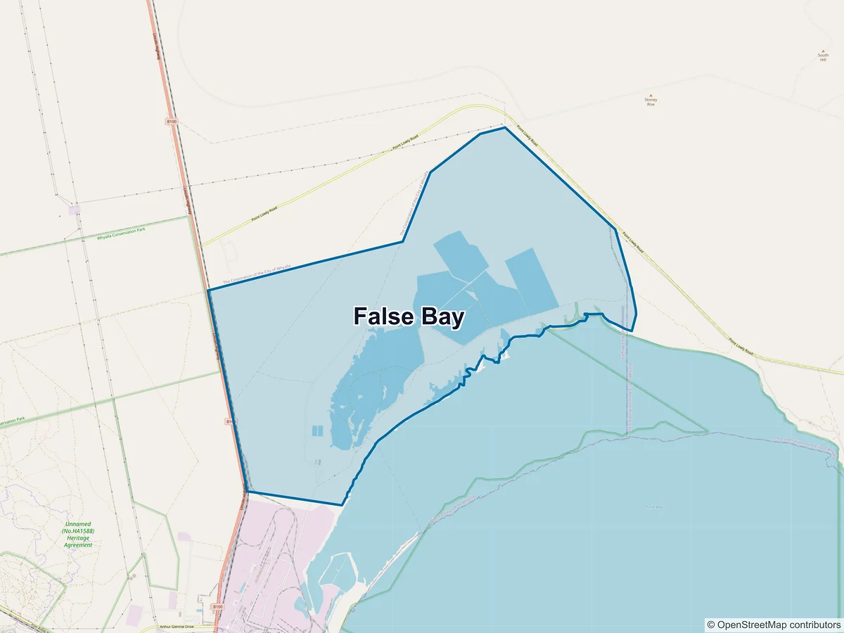 Map of False Bay, SA, Australia
