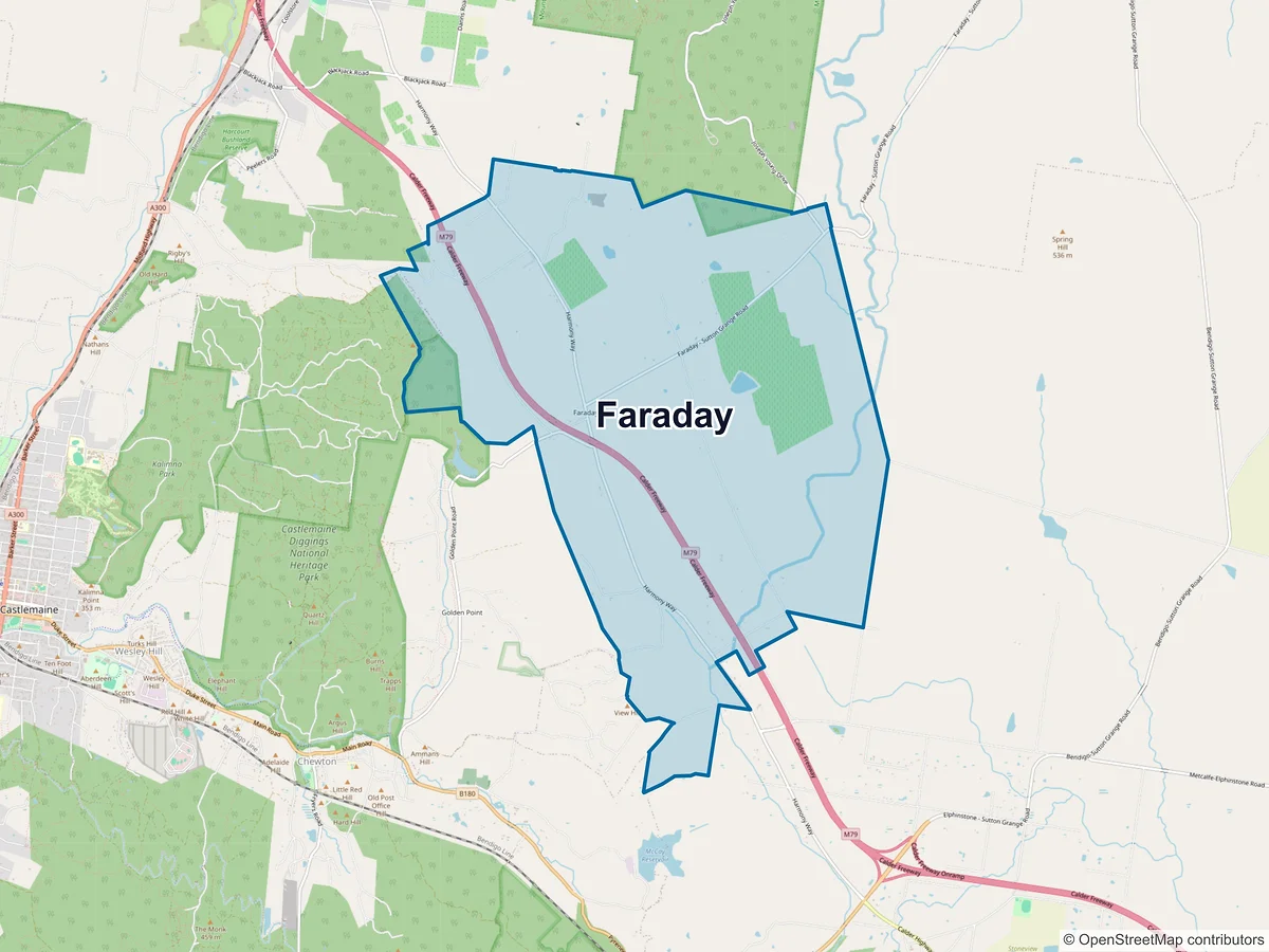 Map of Faraday, VIC, Australia