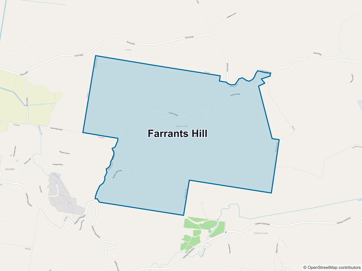 Map of Farrants Hill, NSW, Australia