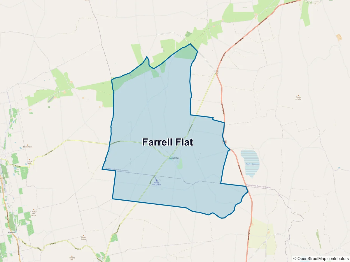 Map of Farrell Flat, SA, Australia