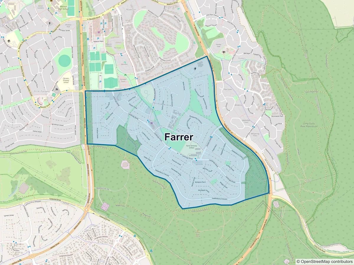 Map of Farrer, ACT, Australia