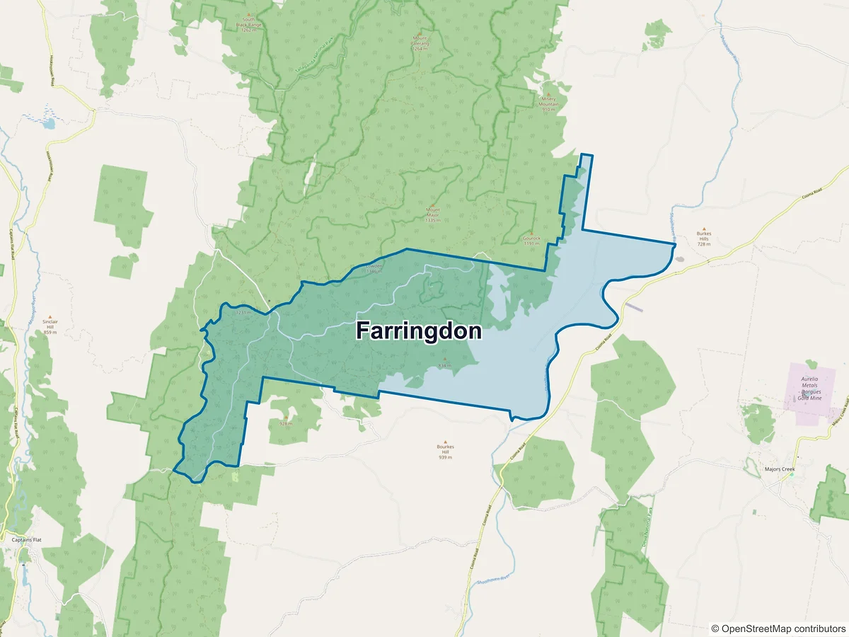 Map of Farringdon, NSW, Australia