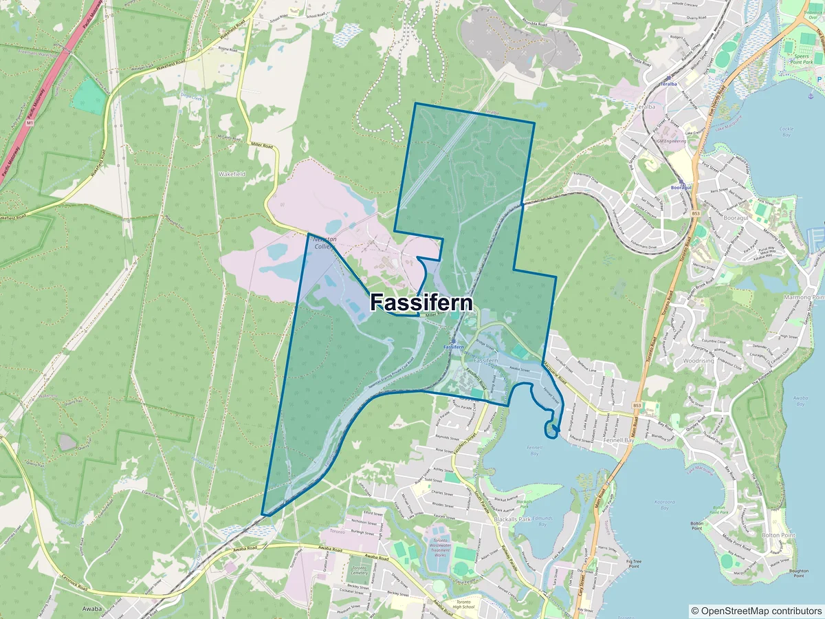 Map of Fassifern, NSW, Australia