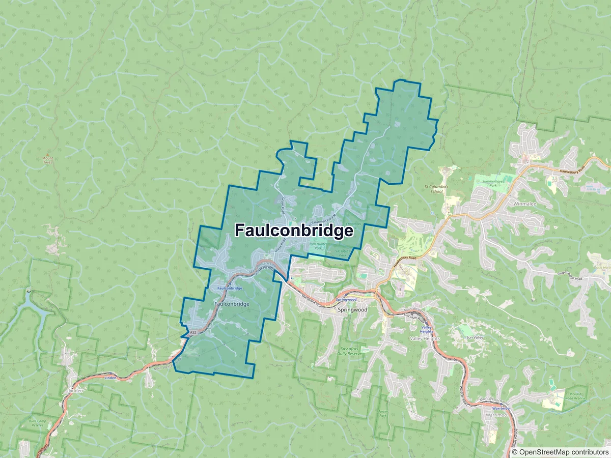 Map of Faulconbridge, NSW, Australia