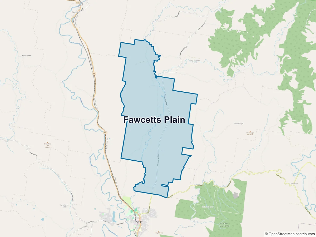 Map of Fawcetts Plain, NSW, Australia