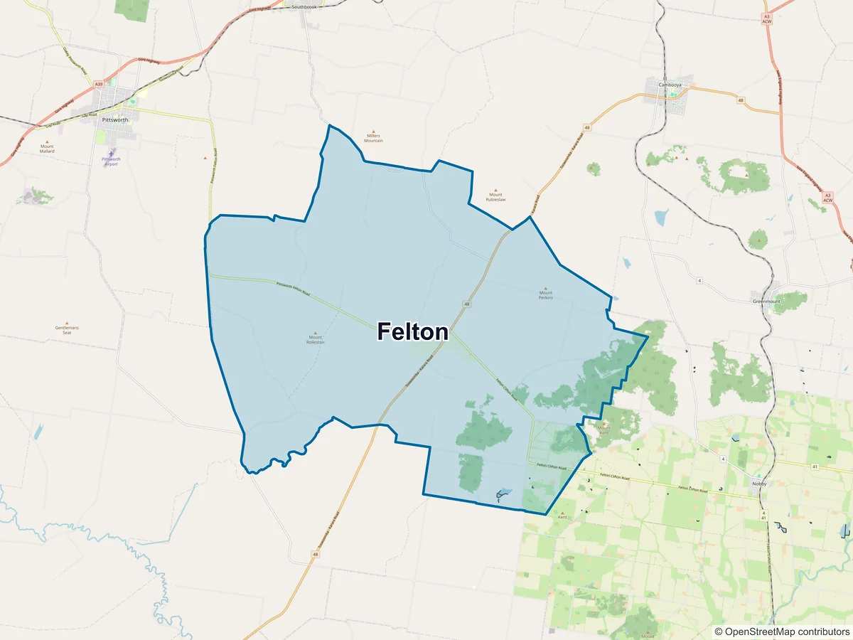 Map of Felton, QLD, Australia
