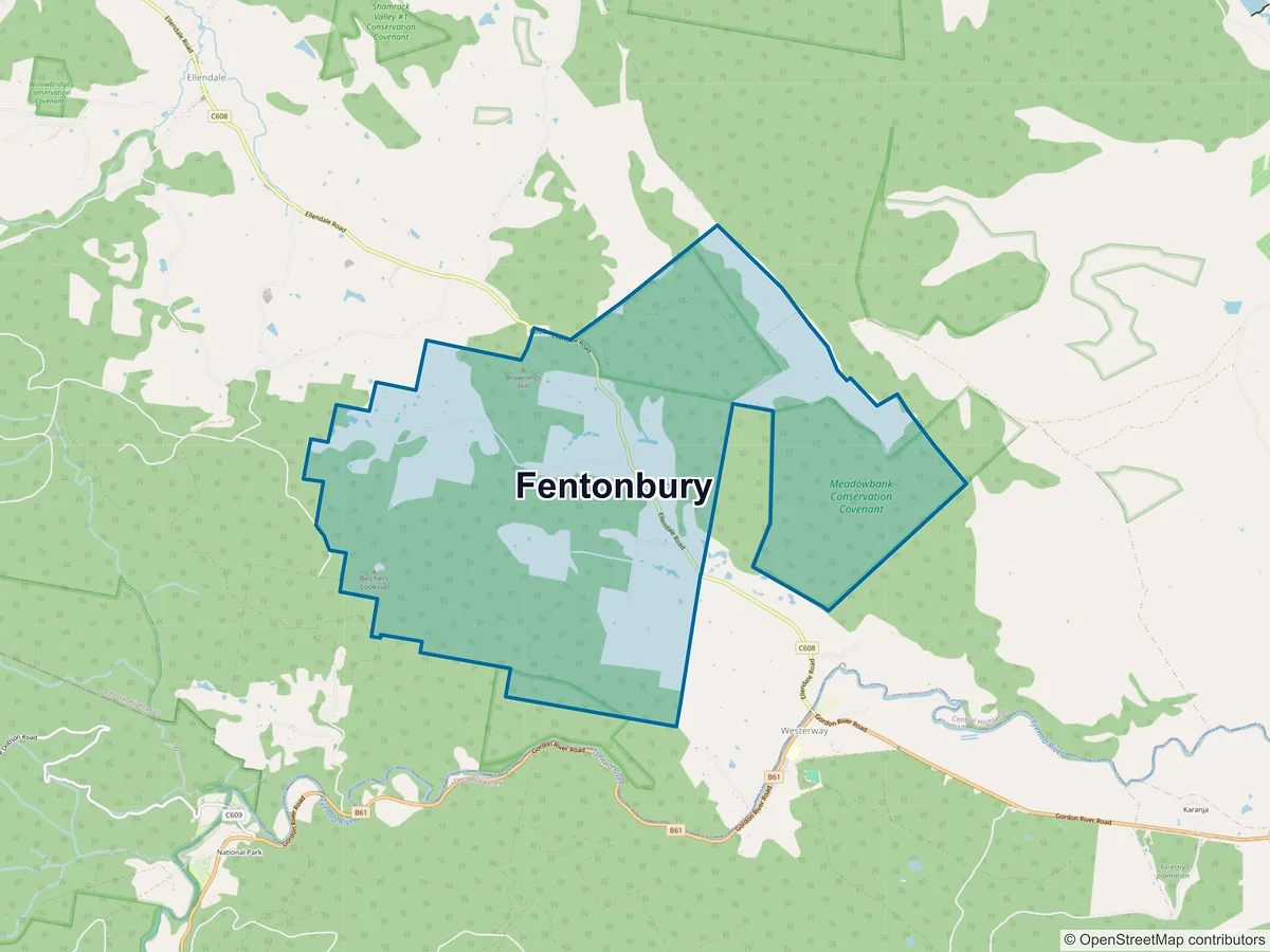 Map of Fentonbury, TAS, Australia