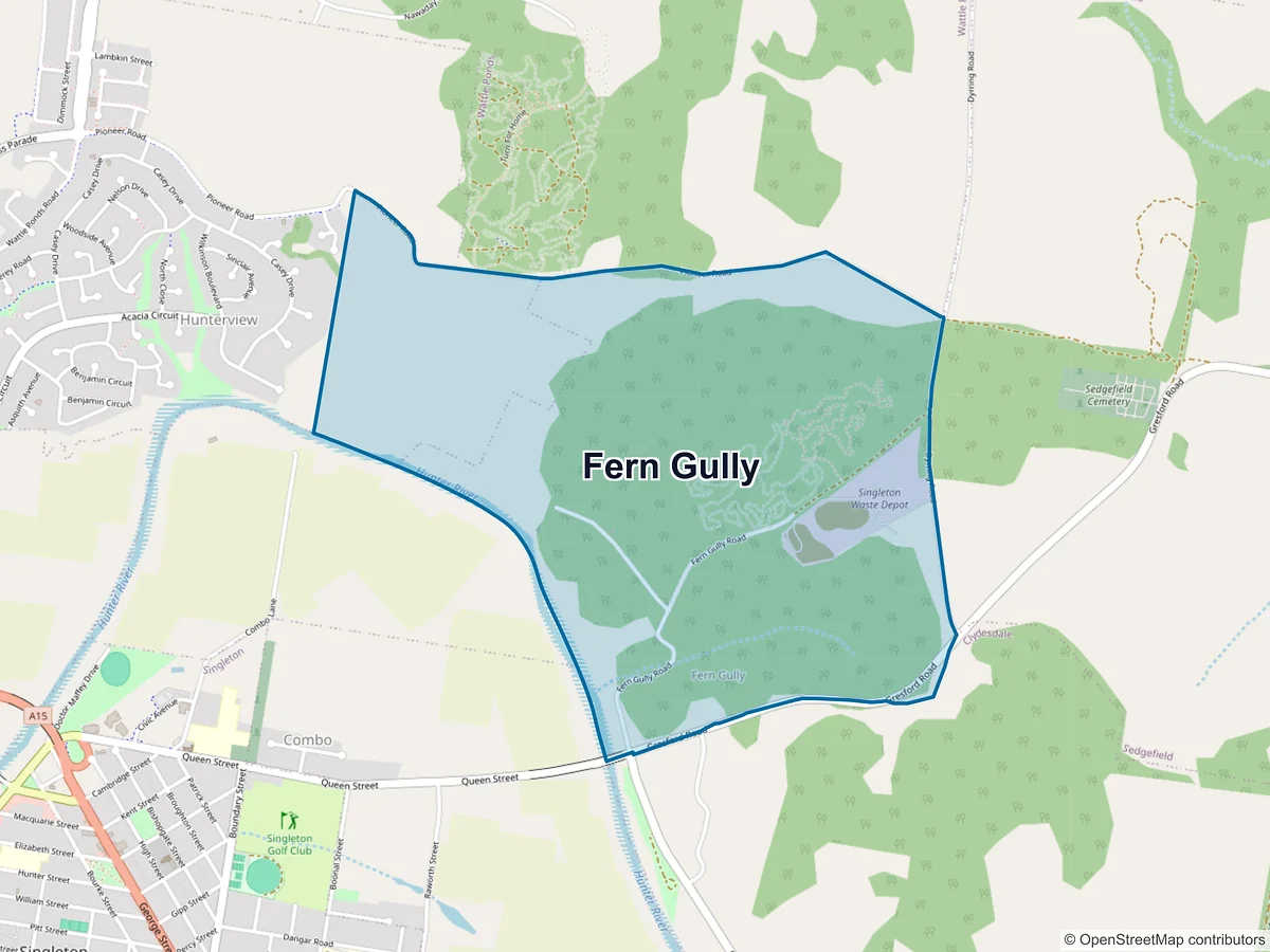 Map of Fern Gully, NSW, Australia