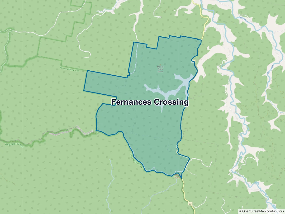 Map of Fernances Crossing, NSW, Australia