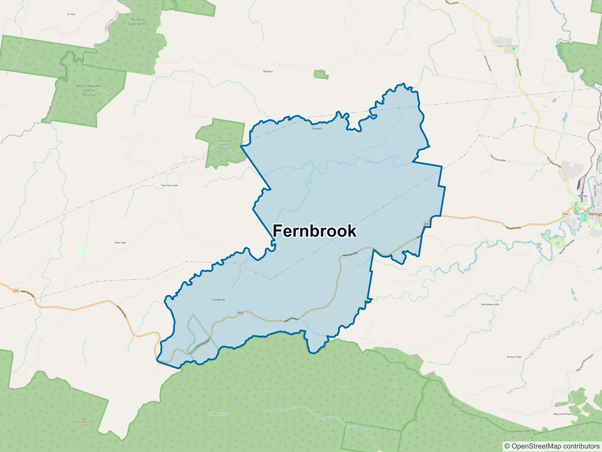 Map of Fernbrook, NSW, Australia