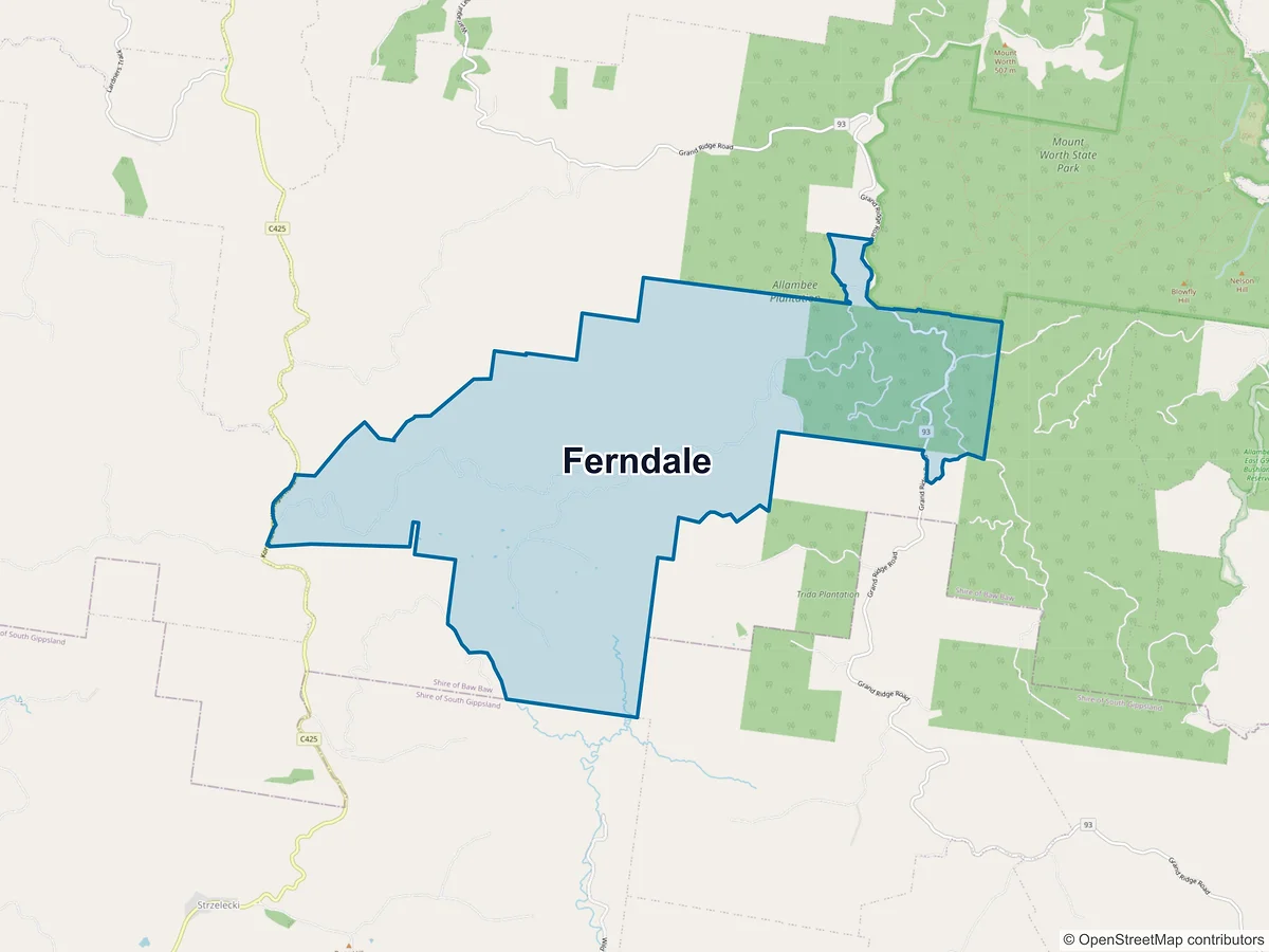 Map of Ferndale, VIC, Australia